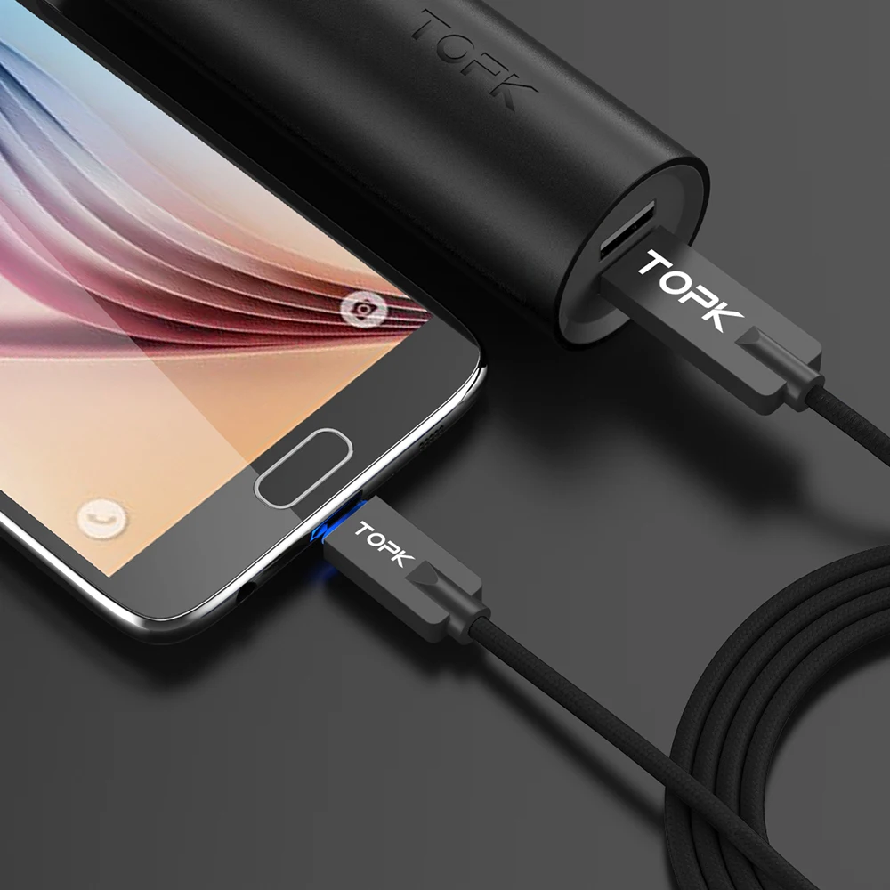 Кабель Micro USB TOPK [5 шт. в упаковке] usb кабель для синхронизации данных из цинкового