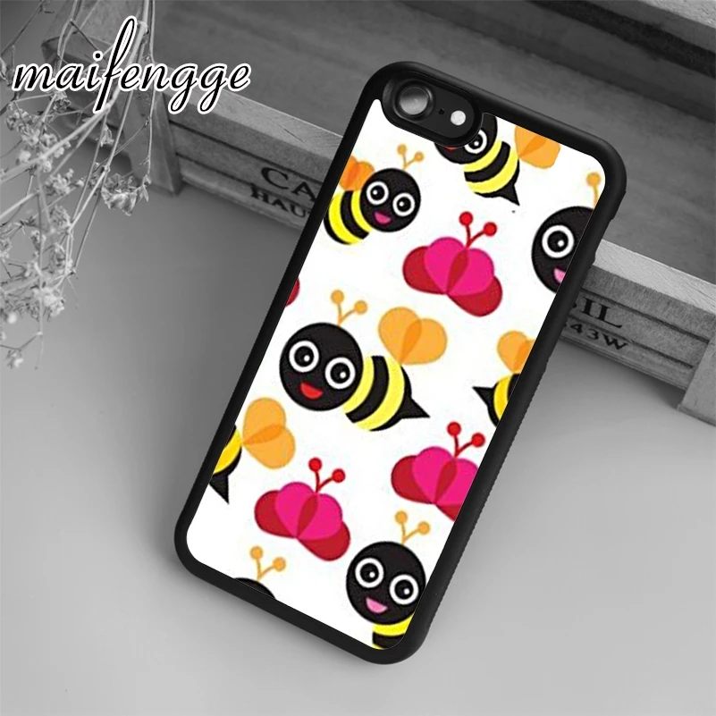 Чехол maifengge Happy Bumble Bees для iPhone 5 6 6s 7 8 plus X XR XS max 11 12 Pro Samsung Galaxy S7edge S8 S9 S10|case for iphone|case