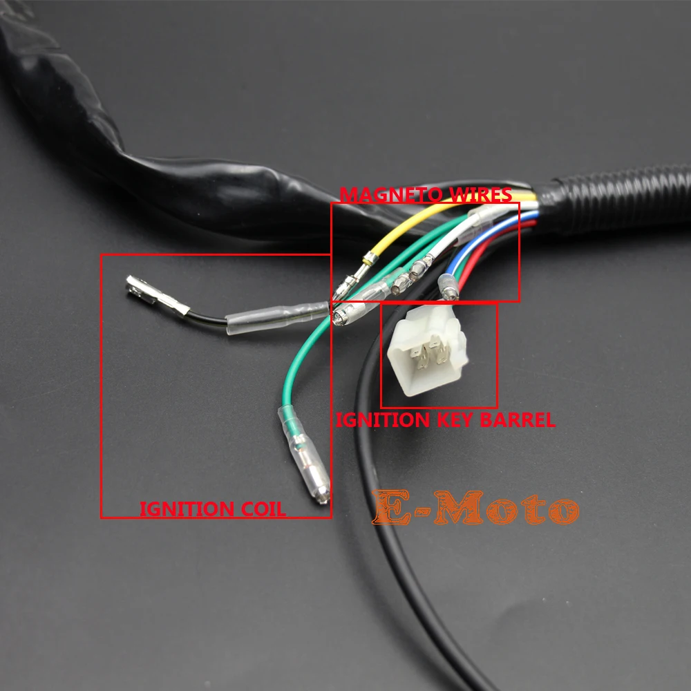 Kick Start жгут проводов двигателя ткацкий станок + легкий провод для 50 70 90 110 125cc PIT PRO