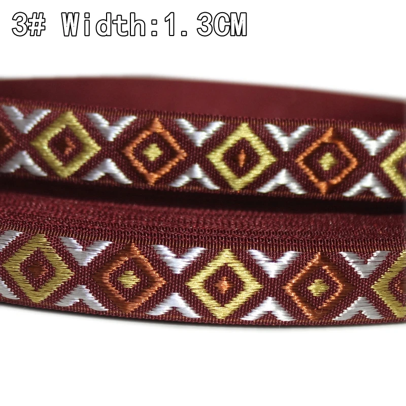 10yards/lot 1.3CM 13MM colourful national Jacquard embroidered Ribbon Dacron nylon computer ribbon home textile accessories | Дом и сад