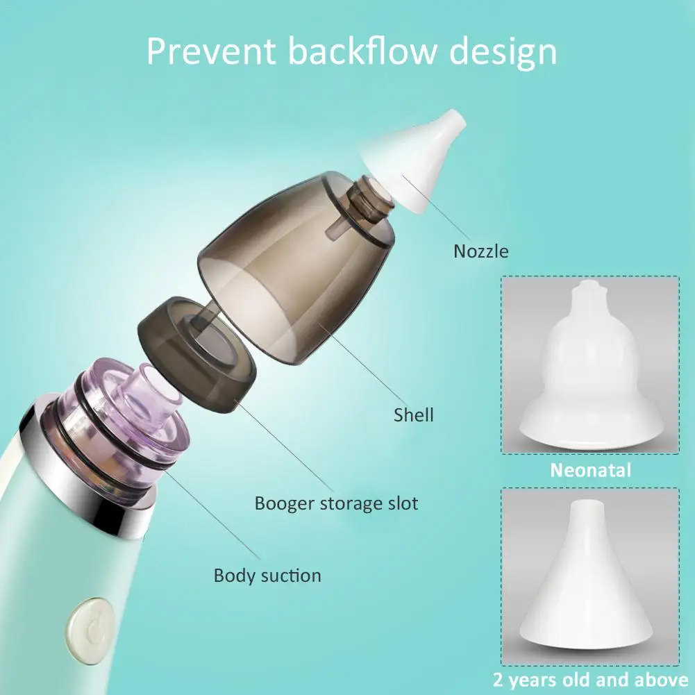 

Electric Baby Nasal Aspirator Safe Hygienic Nose Cleaner with 2 Sizes of Nose Tips and Oral Snot Sucker for Newborns Toddlers
