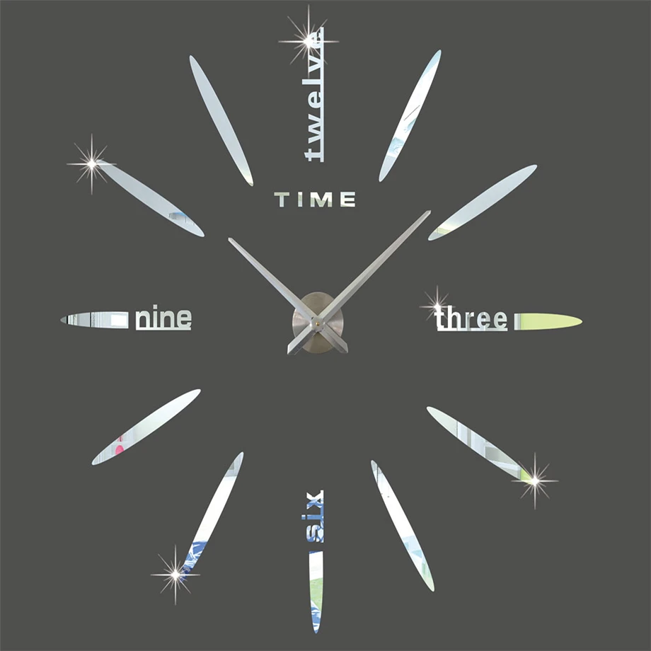 Silver wall Clock MCDFL домашний декоративный акрил зеркало настенные часы спальня гостиная кварцевые часы 3D современный дизайн настенные наклейки - Цвет: Silver wall Clock