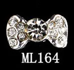 ML164 10 шт./лот, популярный бант, прозрачный дизайн ногтей Стразы, кристалл, галстук-бабочка, сплав, бант, для ногтей, dekor, аксессуары, 18 дизайнов - Цвет: ML164