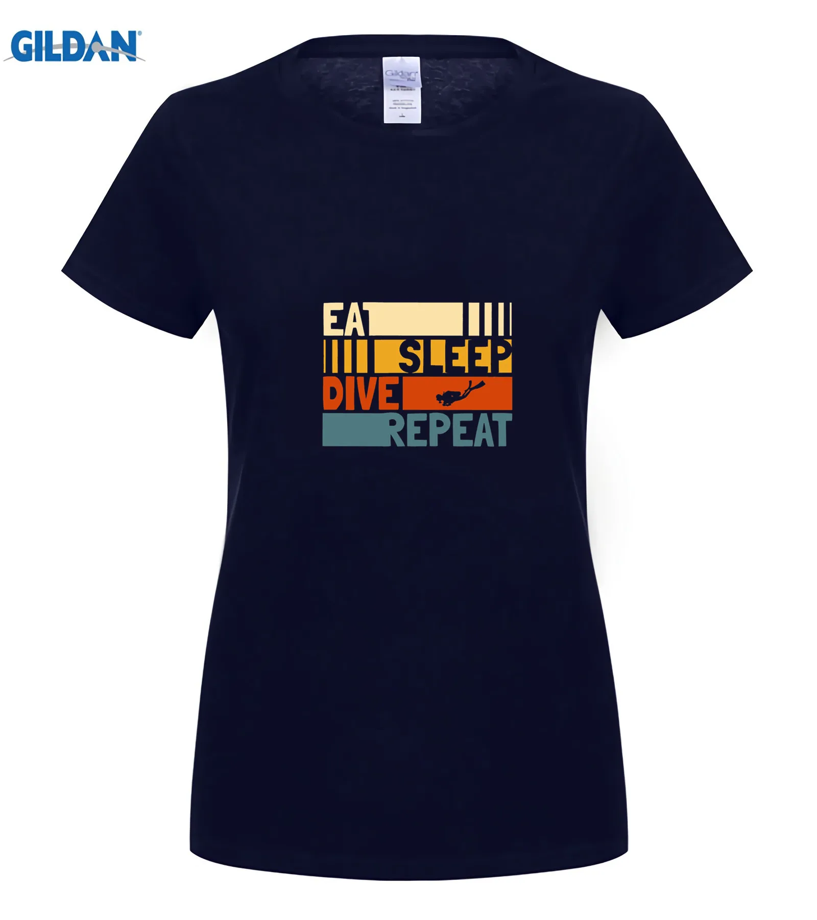 Мужская рубашка Eat Sleep Dive Repeat футболка Веселая Ретро винтажный подарок для дайвинга Летняя мужская футболка с коротким рукавом - Цвет: women navy