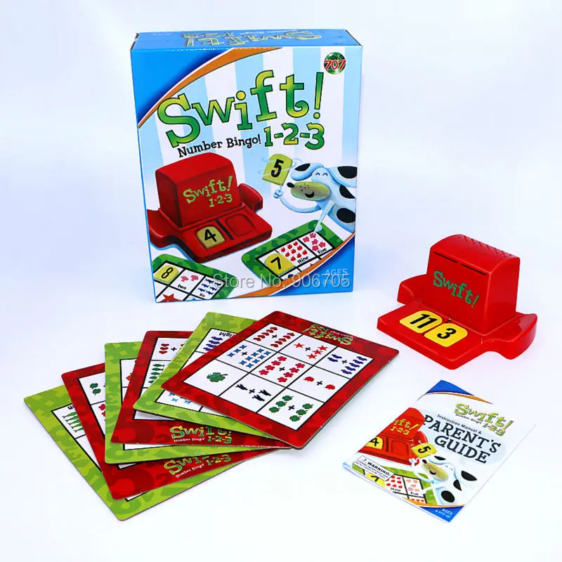 SWIFT 1 2 3 цифры Семейная Игра в бинго Детские интеллектуальная игра развивающие