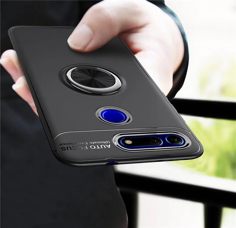 Luxury Armor Ring Silicone Case For Huawei Honor V20 V10 V9 8 9 Lite Cover 8X MAX 8A 8C Play 7X Soft Shockproof Shell |