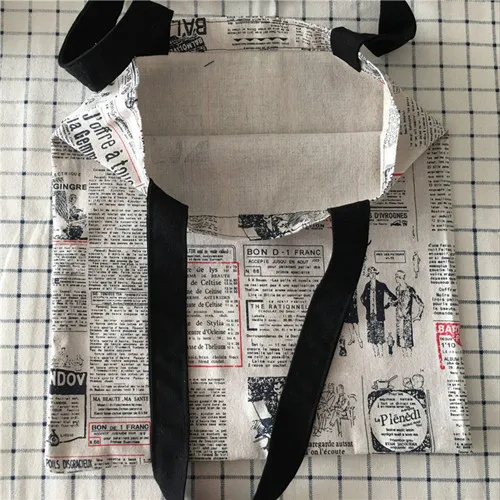 1-layer YILE, хлопок, лен, эко рынок, сумка для покупок, сумка на плечо, печать, иллюстрация, газета, 8417d - Цвет: 1-layer