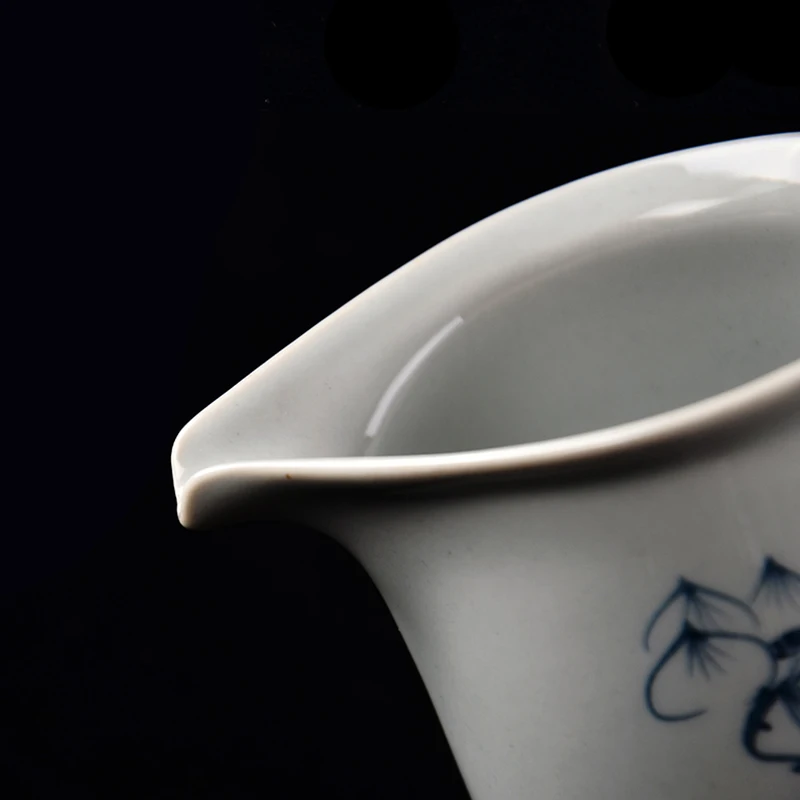 Винтажный китайский чайный набор кунг-фу из голубого и белого фарфора с