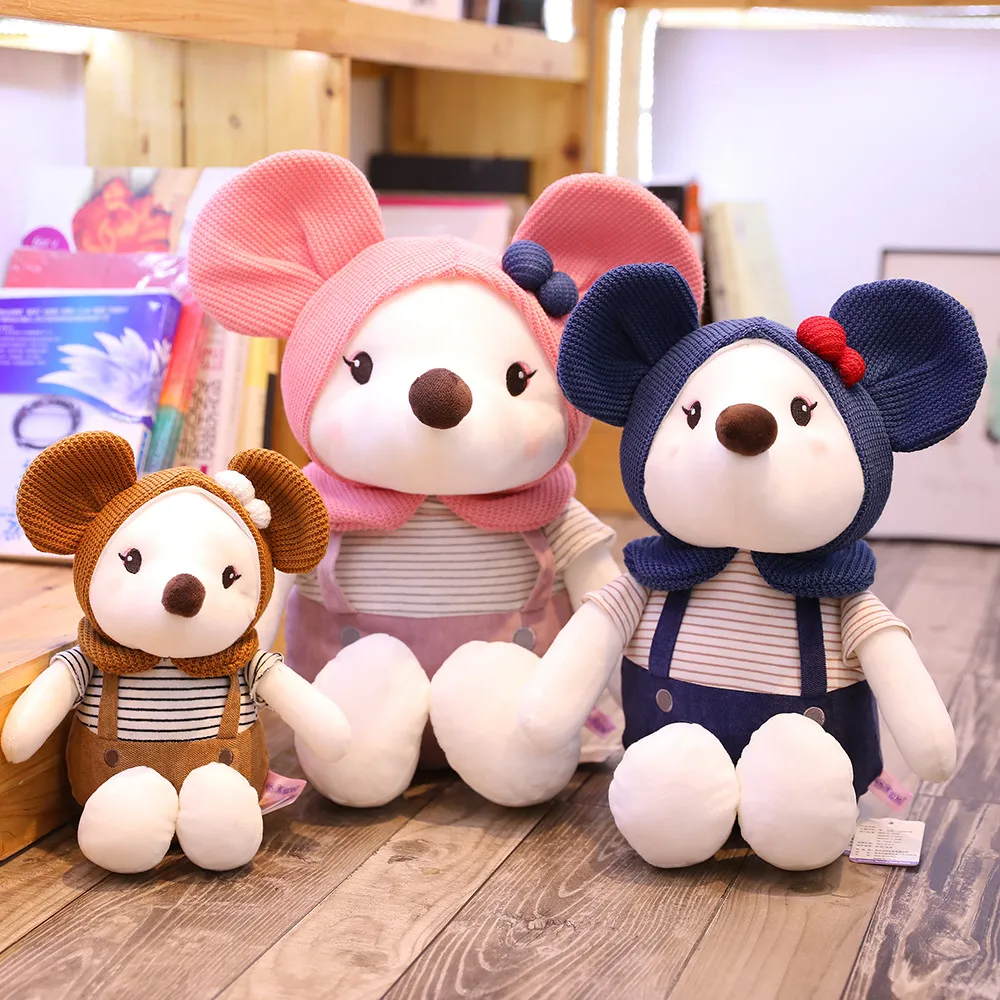 

1pc 23/30/38CM Lovely Dressing Mouse Plush Toys High Quality Soft Stuffed Animal Rat Dolls Children Baby Cute Birthday Gifts