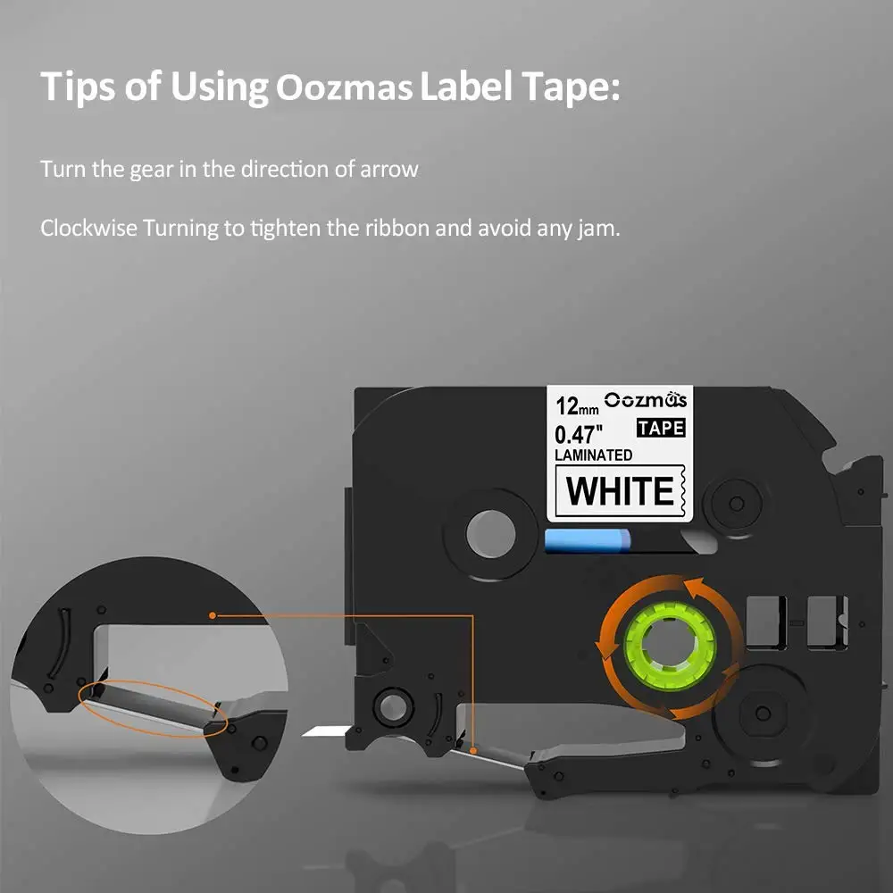 Oozmas 50 pack Label Tape P-Touch Compatible for Brother TZ 231 TZe231 tze tz231 tze-231 Black on White 12mm*8m label maker | Компьютеры и