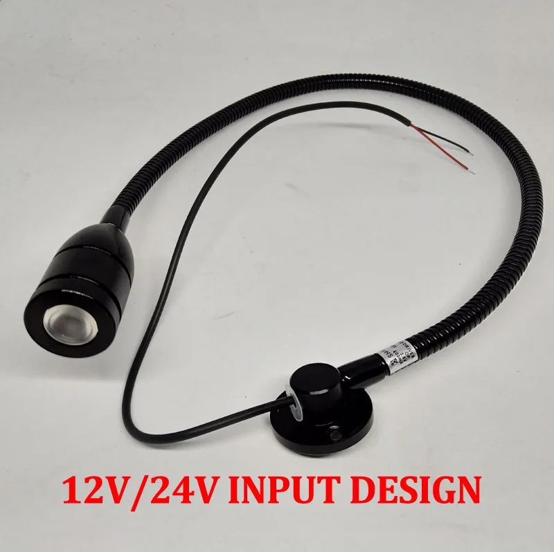 3W 12V 24 вольт постоянного тока Светодиодная лампа для чтения светильник кровати |