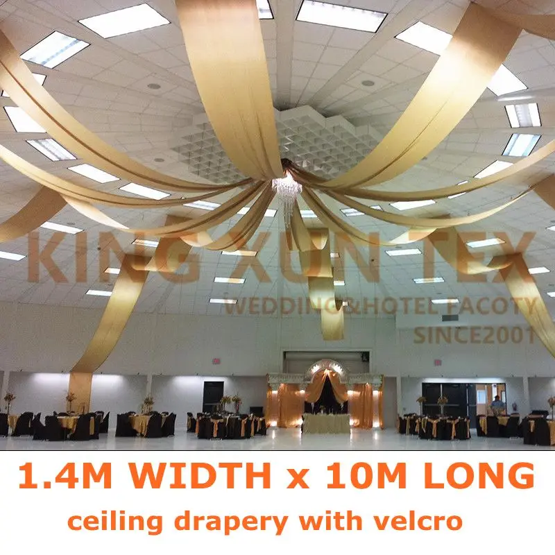 

Hot Sale 1.4M x 10M Roof Drapery Fabric Ceiling Drape Canopy Drapes For Wedding Event Decoration