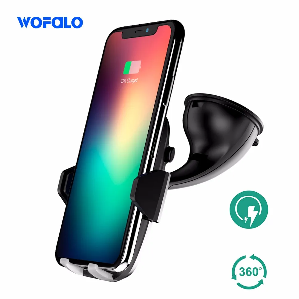 Wofalo быстро Беспроводной зарядки телефона держатель для iPhone X/8/8 плюс автомобиль