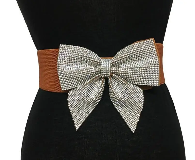 Модные новые хрустальные стразы с бантом ремни для женщин Невеста Свадебная