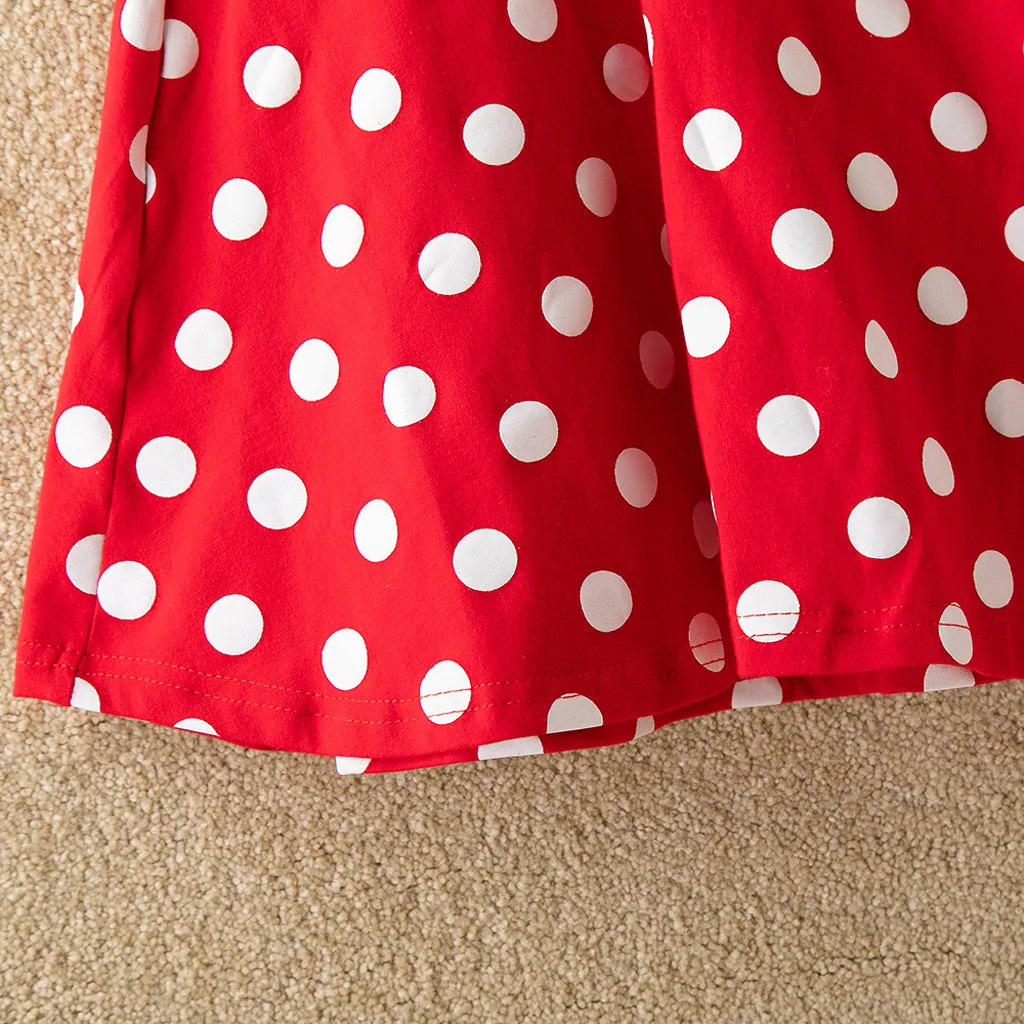 Children's Dress 2019 Fashion Toddler Baby Kids Girls casual Sleeveless Patchwork Dot Print Bow Princess 6.18 | Детская одежда и