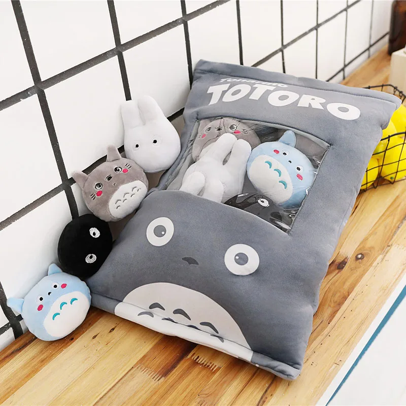 a bag of totoro plush toys 8 pcs my neighbour soft doll stuffed cartoon anime animal kids pillow | Игрушки и хобби