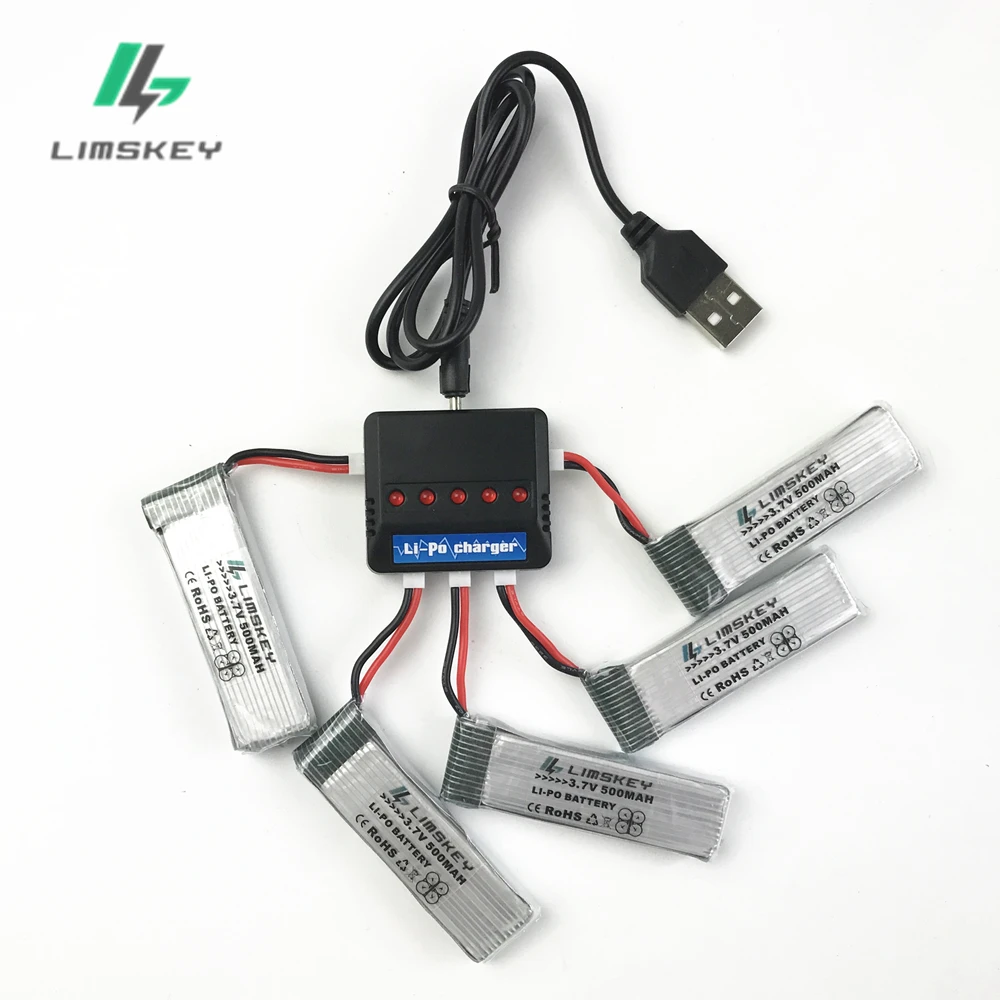 

Battery for E50 H37 Helicopter Battery Spare Parts 3.7V li-po 500mAh Bateria For E50 H37 Battery With 5in1 Charger Helicopter
