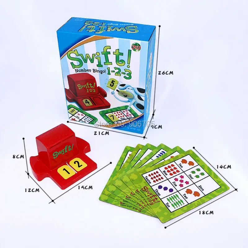 SWIFT 1 2 3 цифры Семейная Игра в бинго Детские интеллектуальная игра развивающие