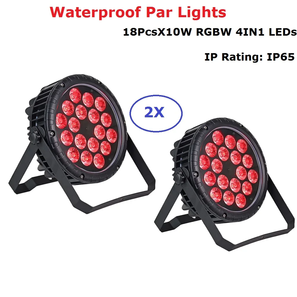 

New Professional LED Stage Lights 18X10W RGBW 4IN1 Par LED DMX Stage Lighting Effect DMX512 Master-Slave Waterproof Par Lights