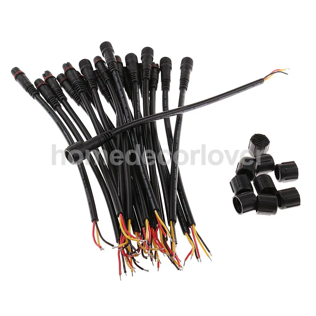 10 пар в комплекте Черный Водонепроницаемый IP65 22AWG 3 Pin типа папа + гнездовой разъем