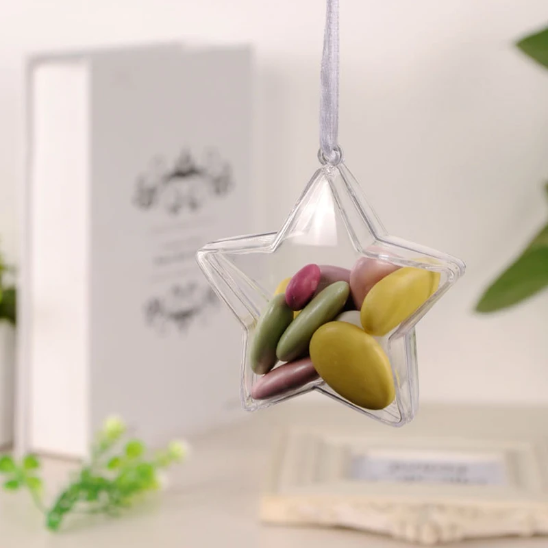 Прозрачный пластиковый контейнер в форме звезды шара цветка растения для дома
