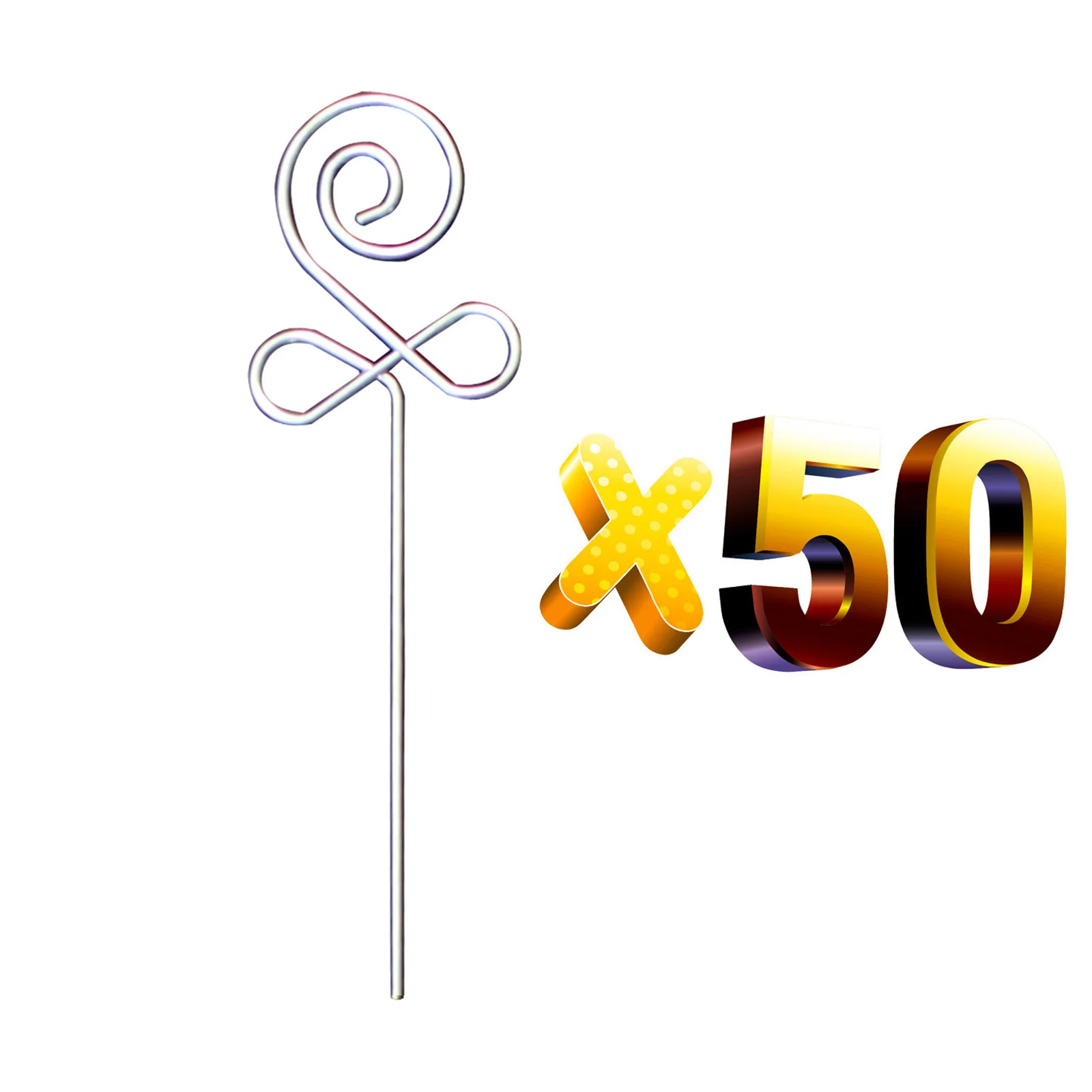 Лот 50 шт. DIY ремесло 4 дюйма провода фото зажимы, глина и торт аксессуары, памятки Держатели/место зажим для карт, Черный& Золотой& блестящий хром, 10,2 см - Цвет: 50pcs chrome bud
