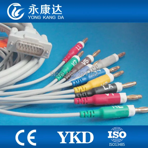 ECG кабель 10 leadwires Bnanan 4 0 AHA 10k ohm Сопротивление для Schiller|cable for|cable 4cable c |