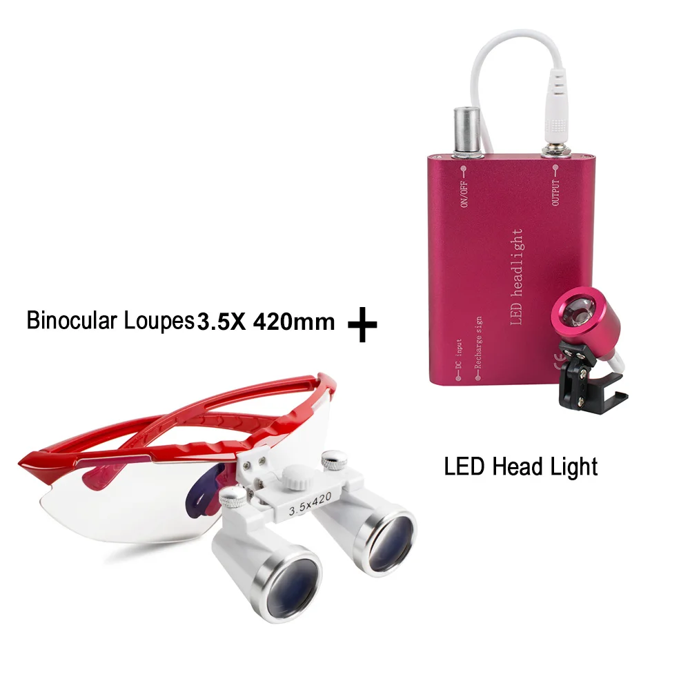 Лупы для очков 3.5X 420 мм + светодиодный светильник красного цвета|lab diet|lamp baseballlamp