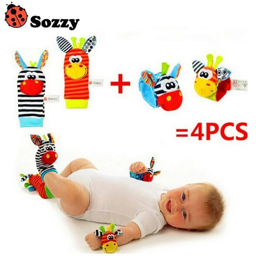 SOZZY Бесплатная доставка (4 шт. = 2 талии + носков)/партия детские погремушки игрушки