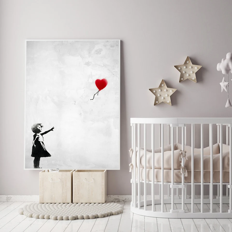 

HD Printed Art Balloon Girl Canvas Painting Posters And Prints Wall Art Picture For Bedroom Kids Room Home Decor