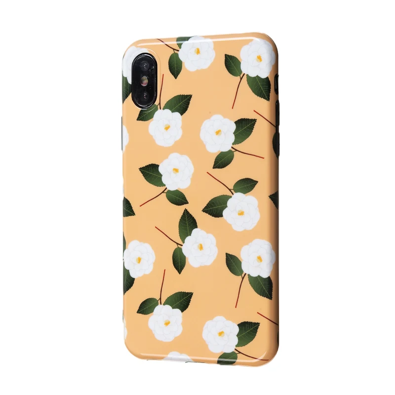 Роскошный Блестящий глянцевый цветочный чехол для iPhone X S MAX Xs XR Love мягкий из ТПУ 6 6s