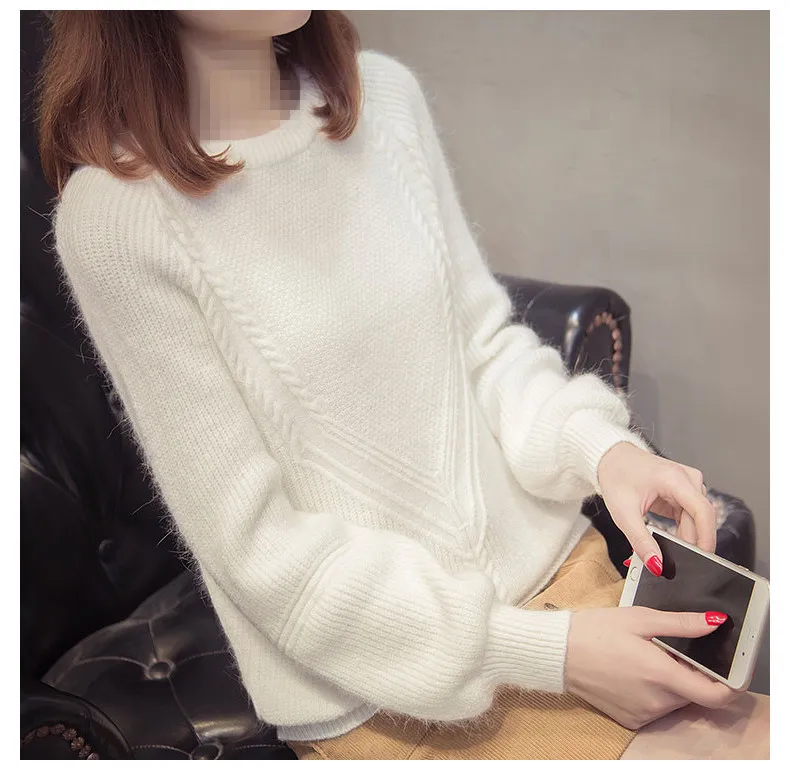 New relaxed autumn/winter 2018 women's sweater spring candy color thickened bottom 5102 | Женская одежда