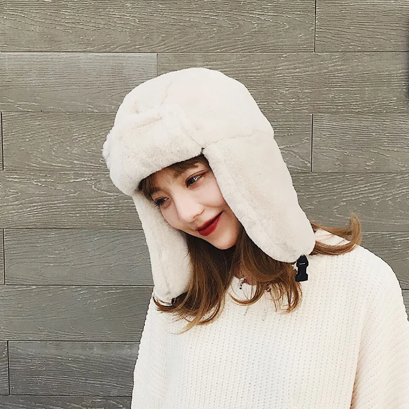 Female Winter Warm Hat Male Ear Protection Bomber Hats Northeast Cold Cap Windproof B-8832 | Аксессуары для одежды