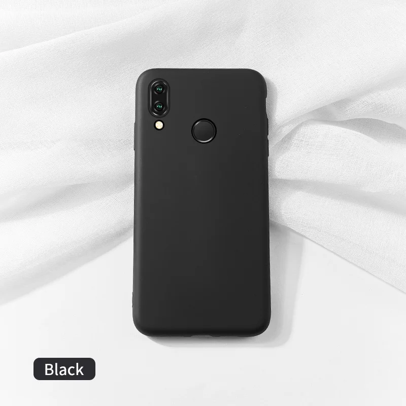 Black Original Liquid Silicone Case For Huawei P30 Lite Cover Plain Clear Bumper For Huawei P20 Pro P30 Pro Mate 20 Lite Coque Capa - Цвет: Black
