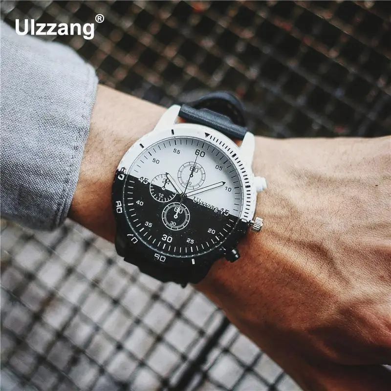 Hot Ulzzang New Sport Running 3 Eyes Soft Rubber Quartz Wristwatches Wrist Watch for Men Male Boy Students | Наручные часы