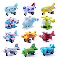 12pcsset multi pattern airplane model mini wooden car airplane toys for baby kids educational toys birthday gifts toy