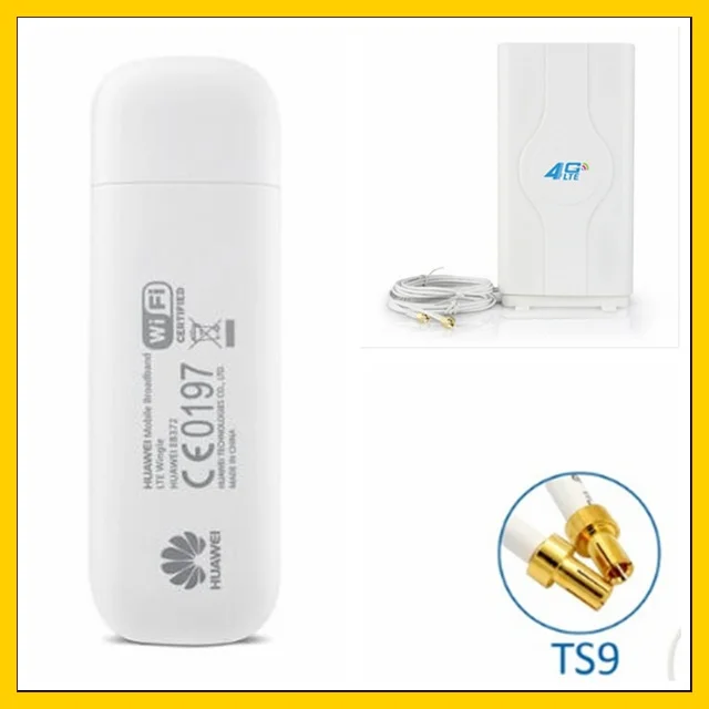 E8372 LTE wifi модем E8372H 608 4G usb ключ + усилитель Сигнала Антенна с 2 м кабелем двойной