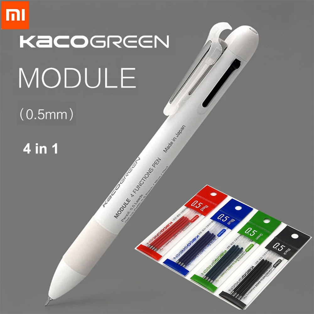 Xiaomi KACO 4 в 1 многофункциональная ручка-s 0,5 мм черный синий зеленый красный стержень сменный гелевый ручка Механическая ручка-cil японские чернила для офиса и школы