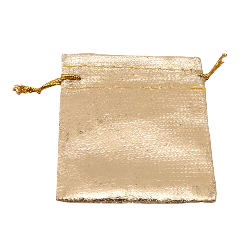 

100Pcs Gold Silver Metallic Drawstring Pouches Candy Bags Gifts Bag Wedding Christmas Tree Decorations Favor