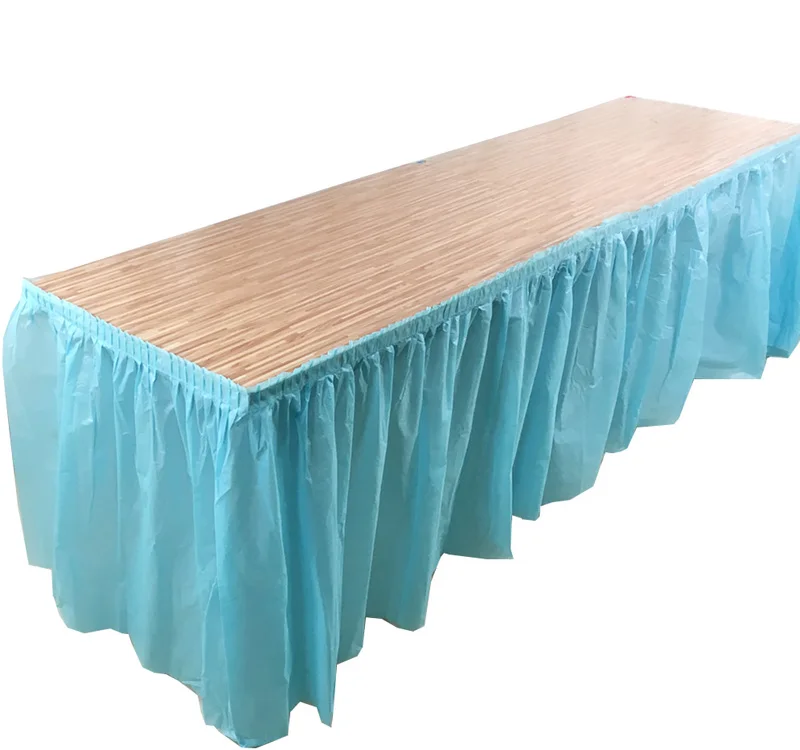Light blue Туманные одноразовые настольные юбки для свадебного украшения DIY День рождения Тюль домашний декор ручной работы художественный материал - Цвет: Light blue