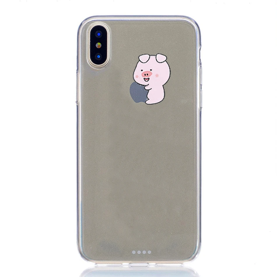 Чехол для iphone x xs xr max 6 S 7 8 plus 5S чехол силиконовый мягкий tpu прозрачный Забавный