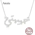 Ожерелье Amxiu из стерлингового серебра 925 пробы с цирконием, для женщин и мужчин