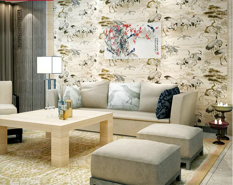 wallpaper classical Chinese ink landscape Baihe environmental protection bedroom sofa TV setting wall | Обустройство дома