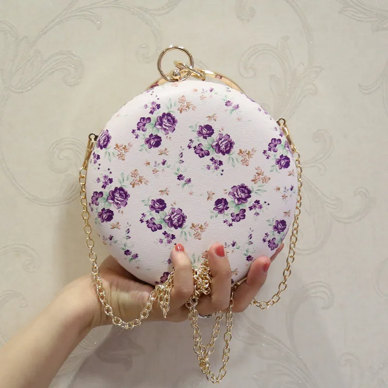 ETAILL бриллианты круглая ручка цветы сумка Шарообразная Сумочка с золотой