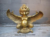 tibet buddhism temple pure brass copper garuda bird god buddha statue