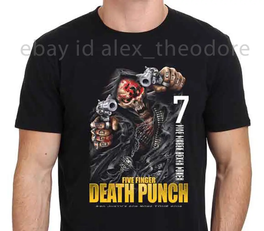 Новый Five Finger Death Punch Tour 2018 футболка Для мужчин черный Размеры: S XXL|Мужские футболки|