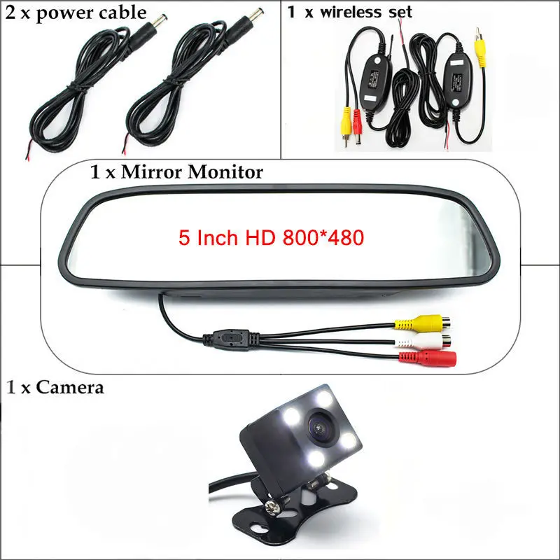 Бесплатная доставка 5 &quotHD 800*480 Автомобильный монитор заднего вида TFT LCD Зеркало +