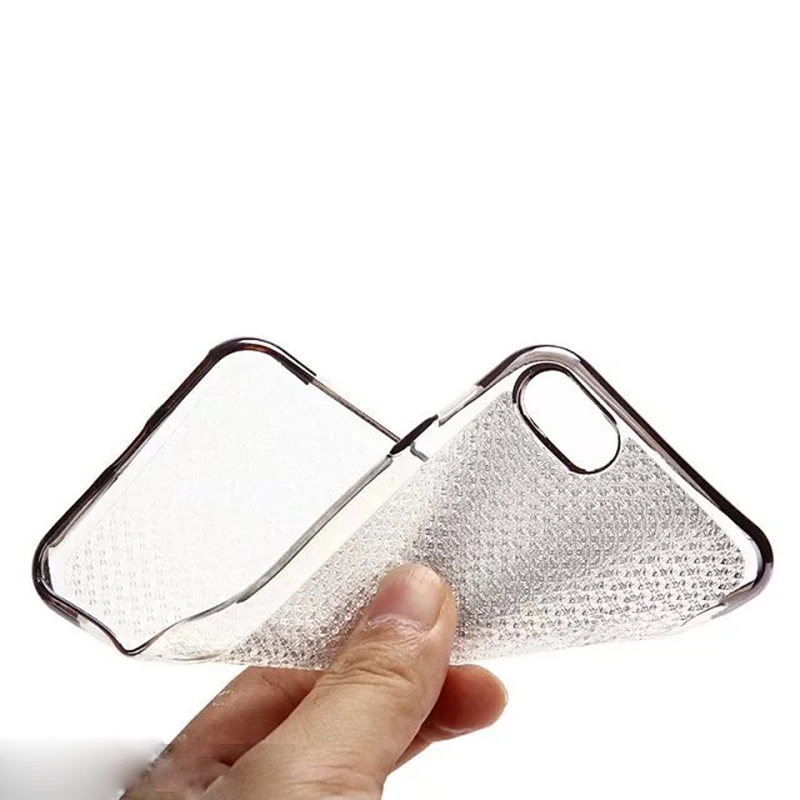 Мягкие TPU Аргументы За Телефона iPhone 7 Plus Гальванических Крышка мода Ромба Задняя