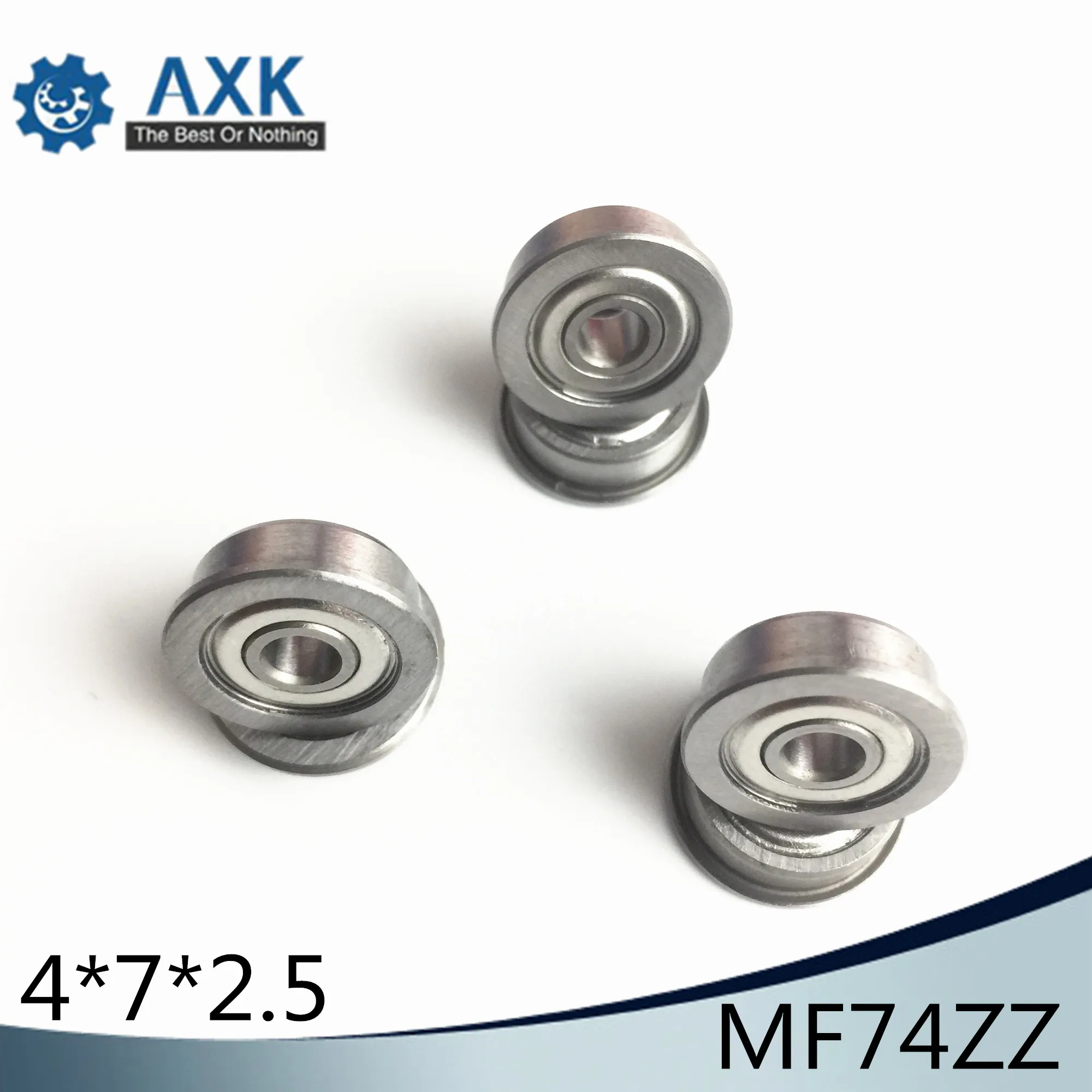 MF74ZZ Flange Bearing 4x7x2.5 mm ABEC-1 ( 10 PCS ) Miniature Flanged MF74 Z ZZ Ball Bearings images - 1