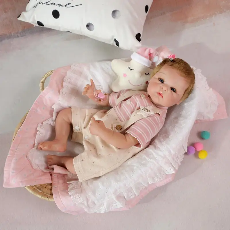 55 см Силиконовые Reborn куклы Baby живой реалистичный Boneca Bebe реалистичные Спящая